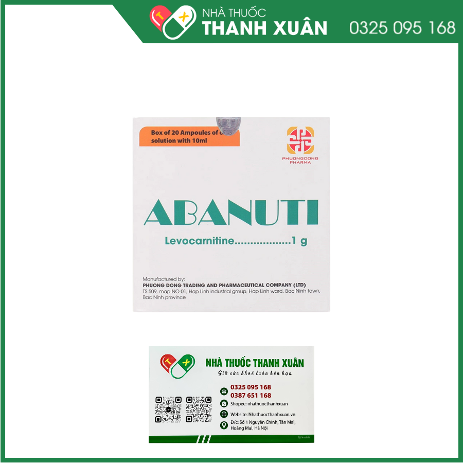 Abanuti 1g trị thiếu hụt carnitine nguyên phát và thứ phát